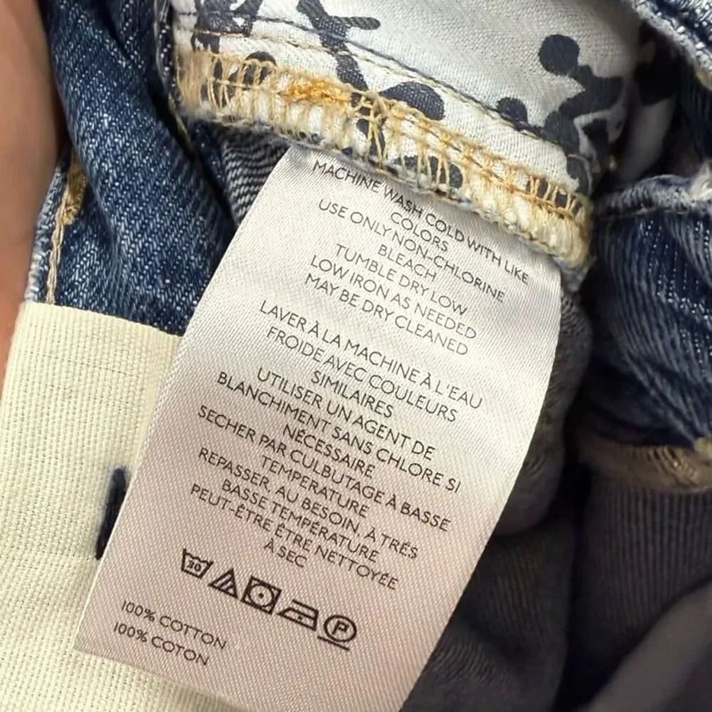 Free People Ghost town high rise long Jean shorts